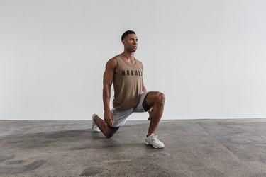 Nobull Men's Tank Tops Light Brown | Australia (MR2164)